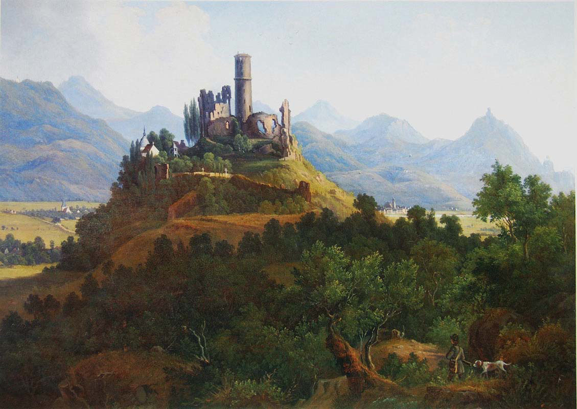 View of the Godesburg and the Siebengebirge